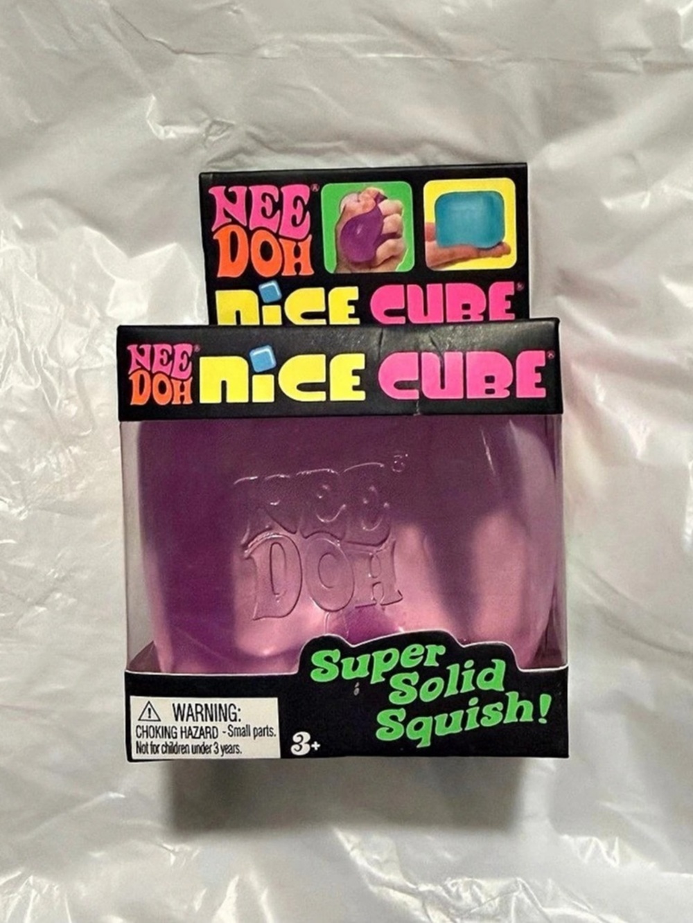 Nee Doh Nice Cube Super Solid Squish Toy Purple